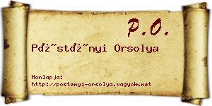 Pöstényi Orsolya névjegykártya